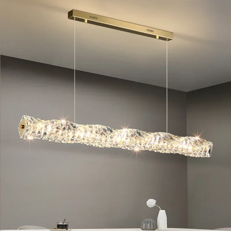 Modern Strip Led Ceiling Chandelier Luxury Crystal Living Room Indoor Ceiling Chandelier Home Wall Lamp Design Art Lamp