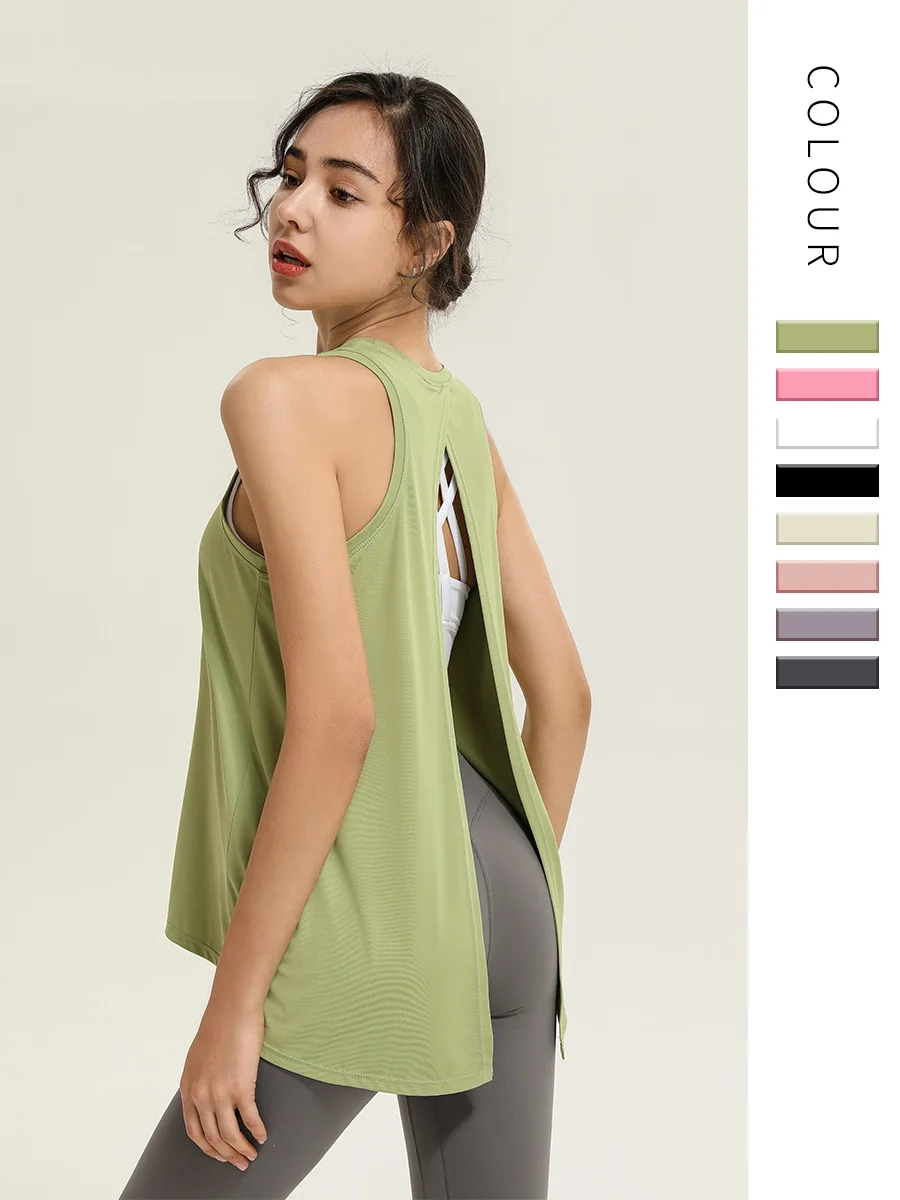 

Women's Quick Dry Sleeveless Sports Vest Loose Fit Workout Tank Top Stretchy Yoga Shirt Breathable Running Gym Clothes Summer