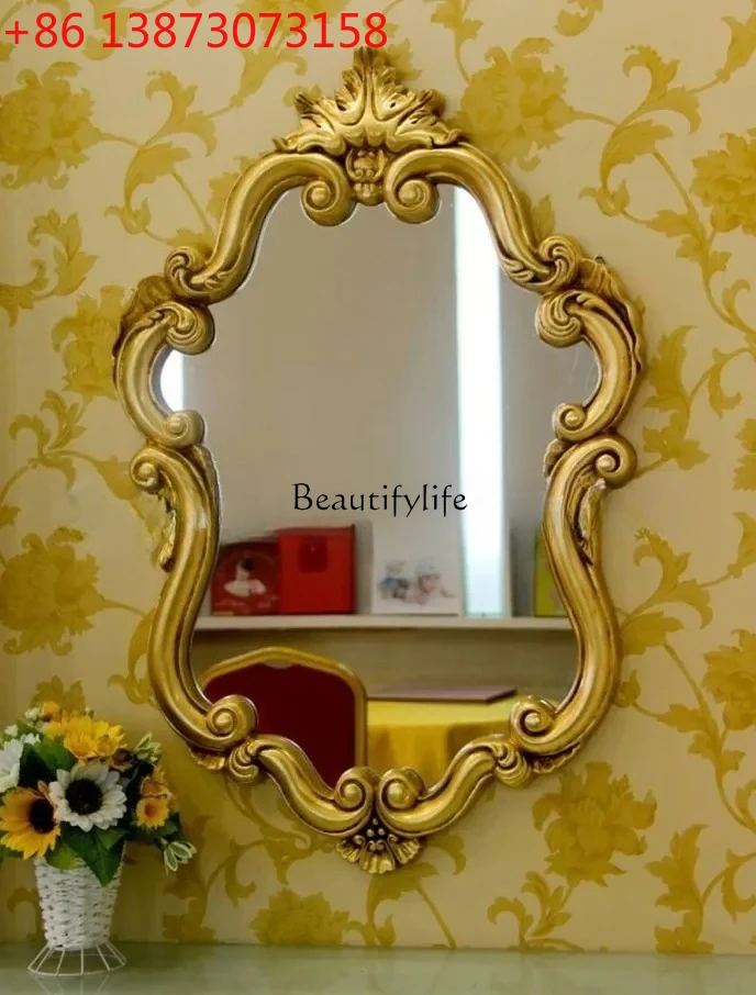 

Retro style bathroom mirror wall-mounted porch women's vanity mirror