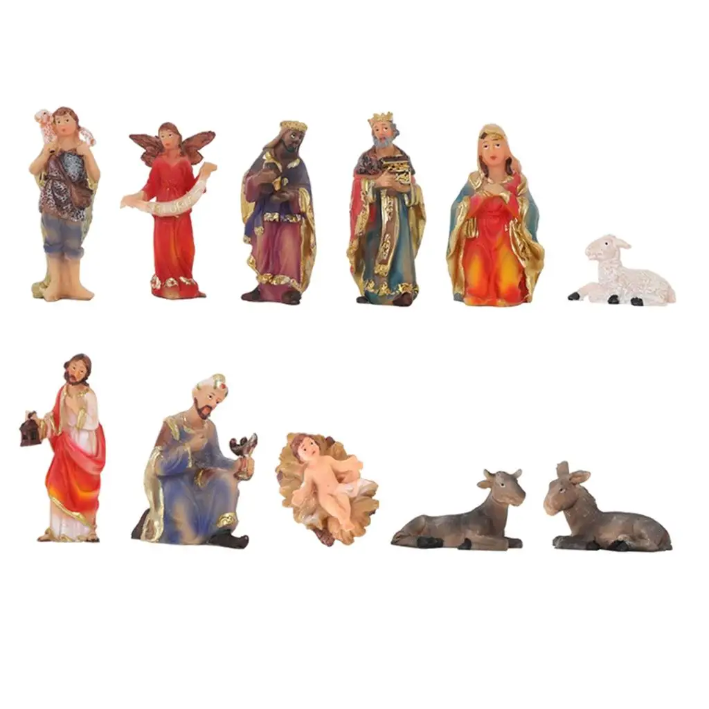 11pcs Christmas Decorations Nativity Set Religious Figures Church Decoration Gifts for Christmas