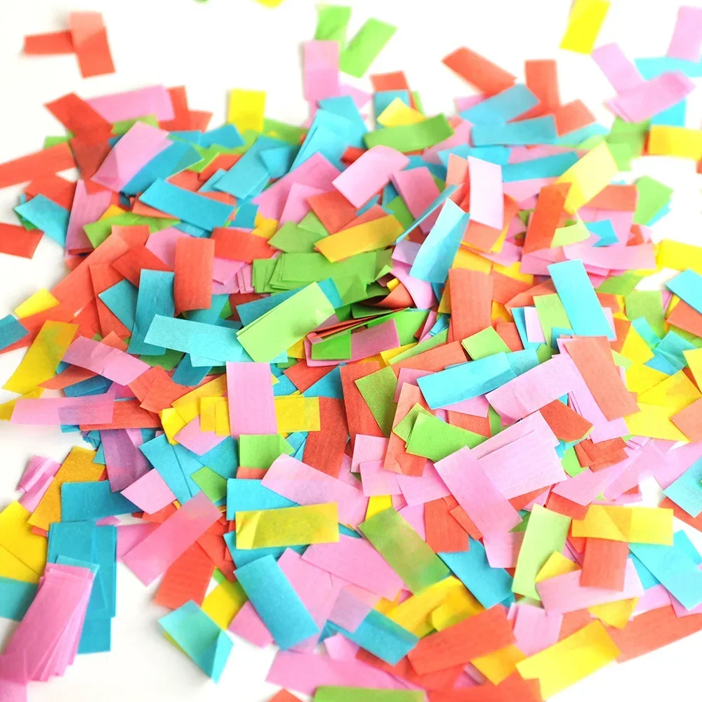 Paper Confetti Color Fast Flame Retardant Rectangle Biodegradable for Confetti Cannon Machine Wedding Birthday Party Event Stage