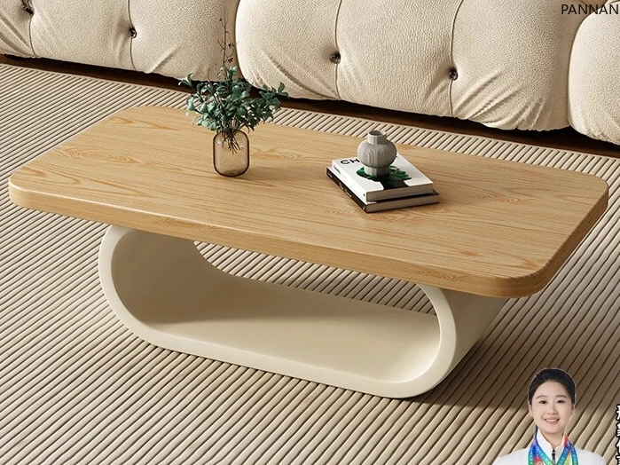 

Solid wood coffee table Cream wind log tea table Simple modern wabi sabi wind creative tea table