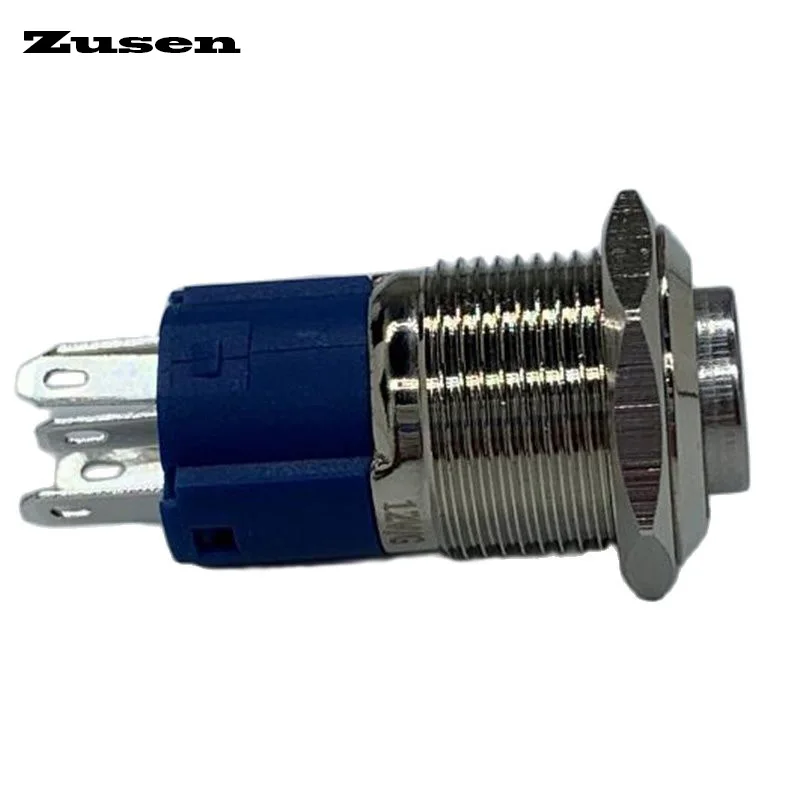 Zusen 16mm High Head Ring with Light Push Button Switch Latching/Momentary IP65 (ZS16H-11ZE/G/12V/N/IP65)