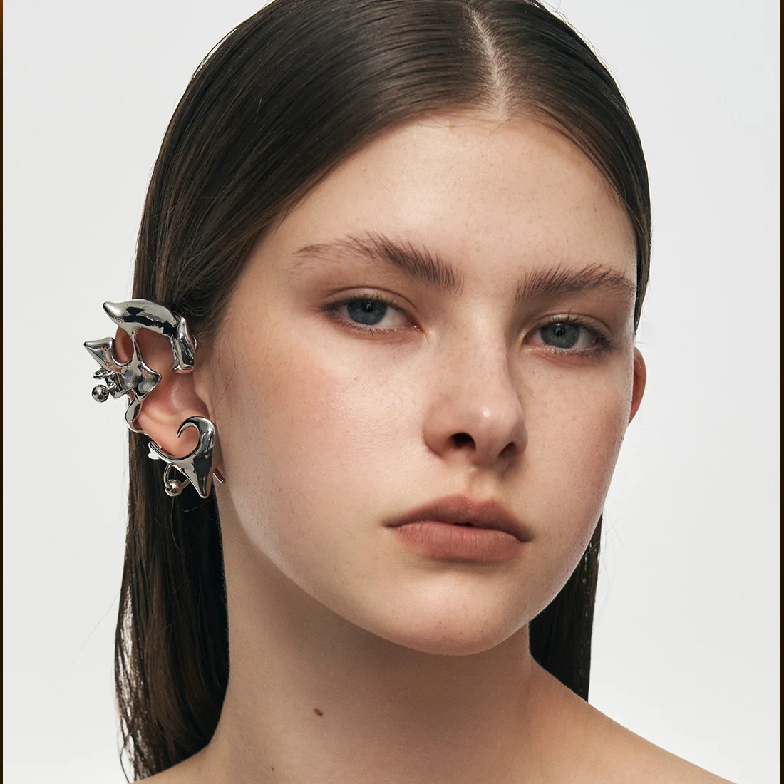 Punk Rock Biomimetic Metal Demon Ear Clip Stud Earrings For Women girls Hip Hop Ear Bones Clip Fashion Earring Jewelry