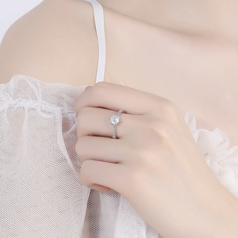 925 فضة خاتم الساخن AAA الزركون قابل للتعديل حجم خواتم الخطبة للنساء خاتم الزواج موضة حفلة مجوهرات لطيفة هدية