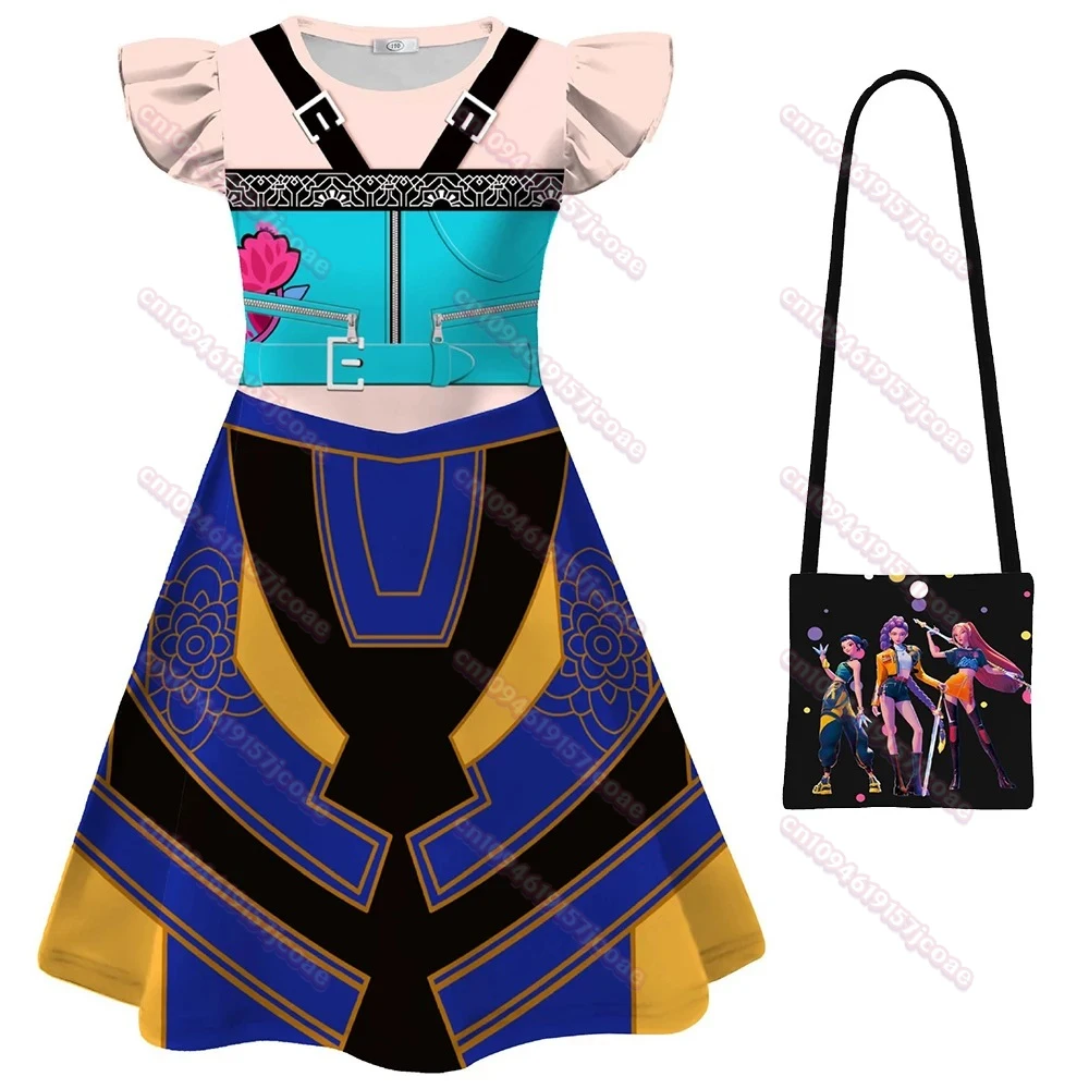 

Hot 2025 KPop Demon Hunters Dress Baby Girls Rumi Mira Zoey Cosplay Costume Casual Dresses Toddler Girl Princess Party Vestidos