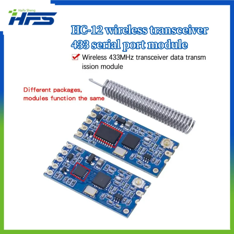 HC-12 Wireless Microcontroller with Antenna, Serial, 433 Long Range, 1000M, Bluetooth, SI4463