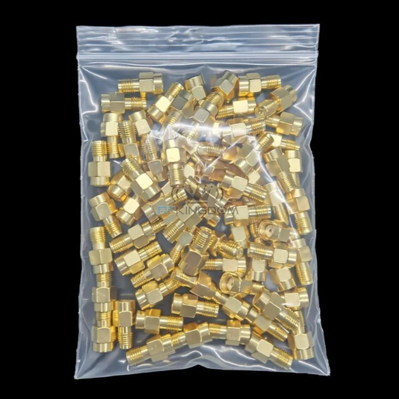 50pcs Gold Plated Brass SMA Male Female Straight Adapter RP-SMA to PRSMA RF Coaxial Connector for WiFi Antenna Wholesale