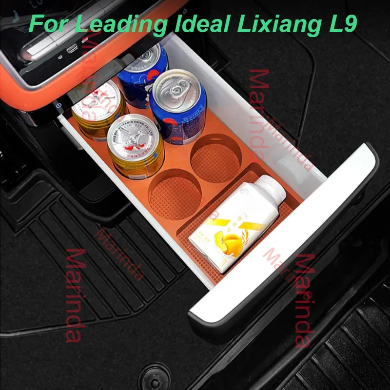 For LEADING LiXiang L9 Car Refrigerator Cup Holder Silicone Storage Box Non-slip Protective Mat Silicone Coaster Accessories