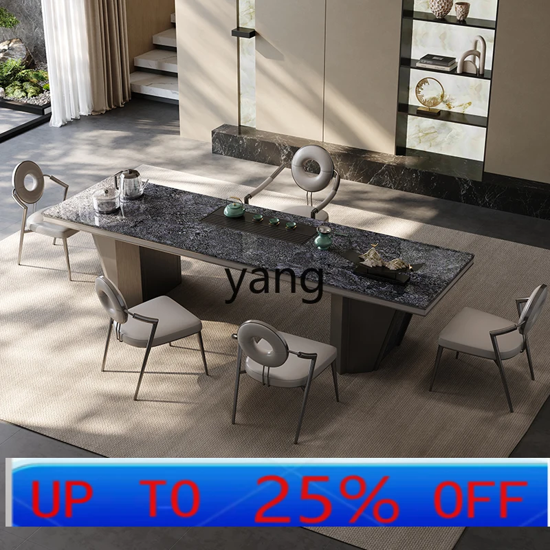 

LM rock slab tea table and chair combination modern simple office tea table