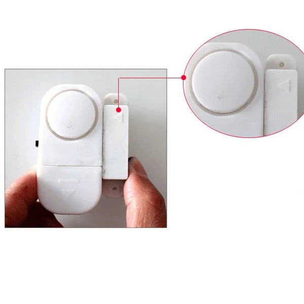 Wireless White Magnetic Sensor Door Window Entry Alarm 90db Loud Security Alarm for Home Office Protection