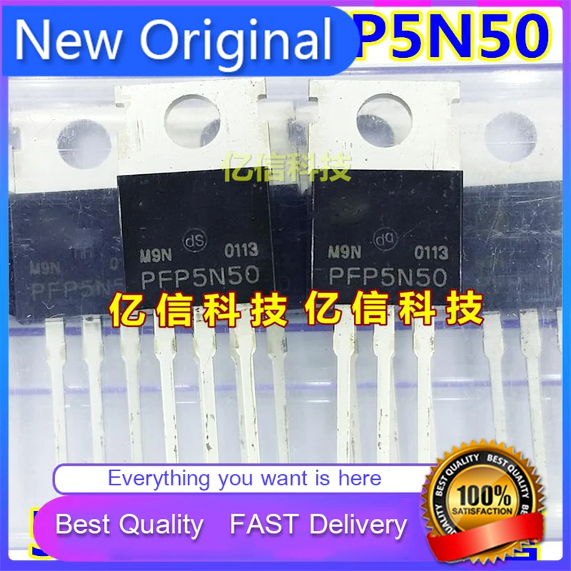 10Pcs/Lot New Original PFP5N50 5A500V Field Effect Tube 5N50 DIRECT PLUG TO-220 IRON SEAL Good Quality