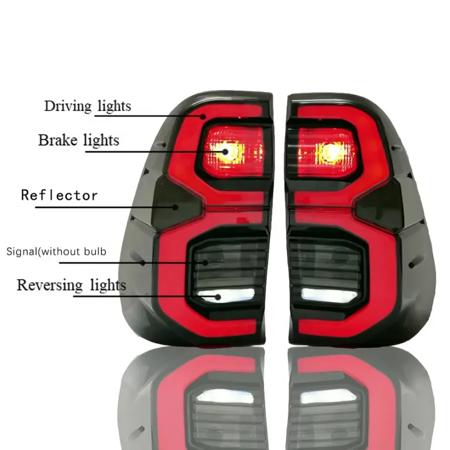 

Factory Direct New Items Black Frame Led Tail Light for Toyota Hilux Revo 2016 2017 2018 2019 2020 2021