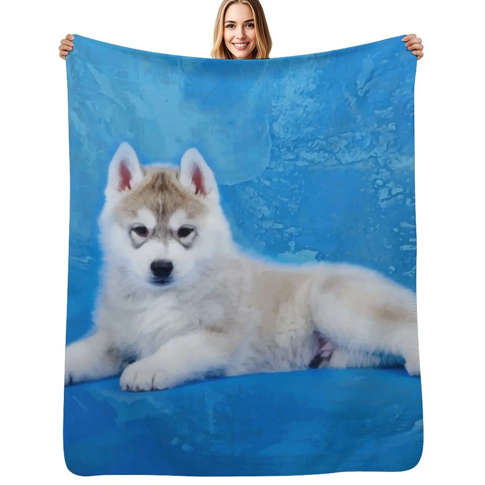 Siberian Husky Puppy Throw Blanket sofa bed For Sofa Thin Luxury Throw Blankets For Sofas halloween Travel Blankets