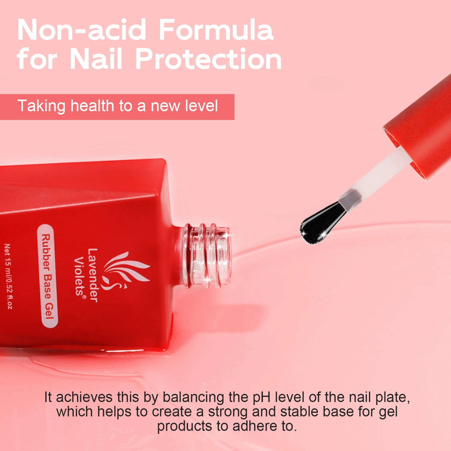 15ml Rubber Base Coat, High Adhesion Soak Off Base Gel Nail Polish, Easy to Apply for Starter Beginner Home Salon Nail Manicure