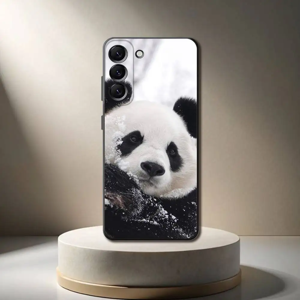 حافظة هاتف F-Fubao Panda لهاتف سامسونج جالاكسي A 73,72,51,53,52,71,22,5G,Note,J7,8,9 غطاء أسود ناعم