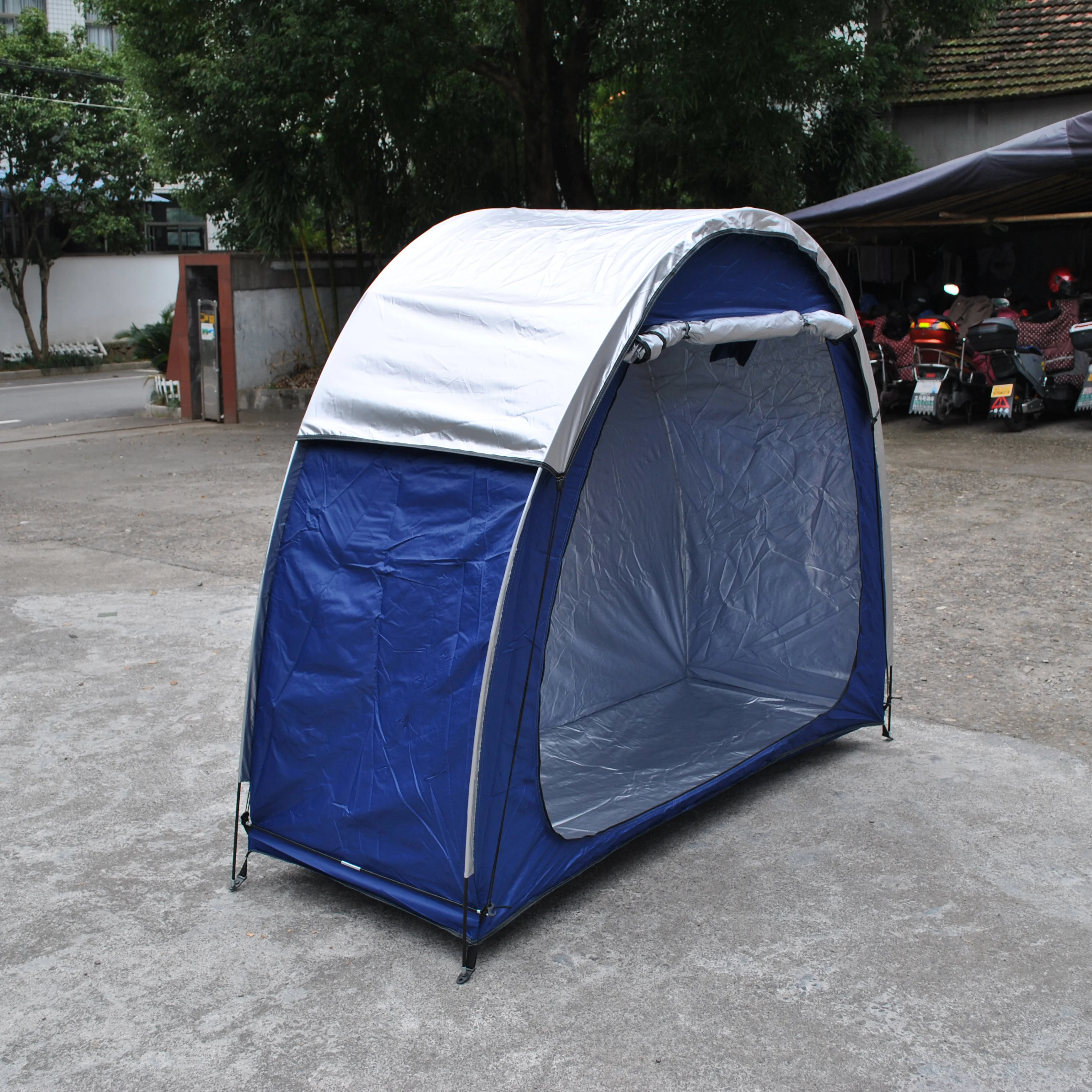 Add Raincover Blue Bike Tent Bike Storage Shed tent,Bicycle Storage Shed,bike cover,Outdoor Storage Tent by 210D Silver coated