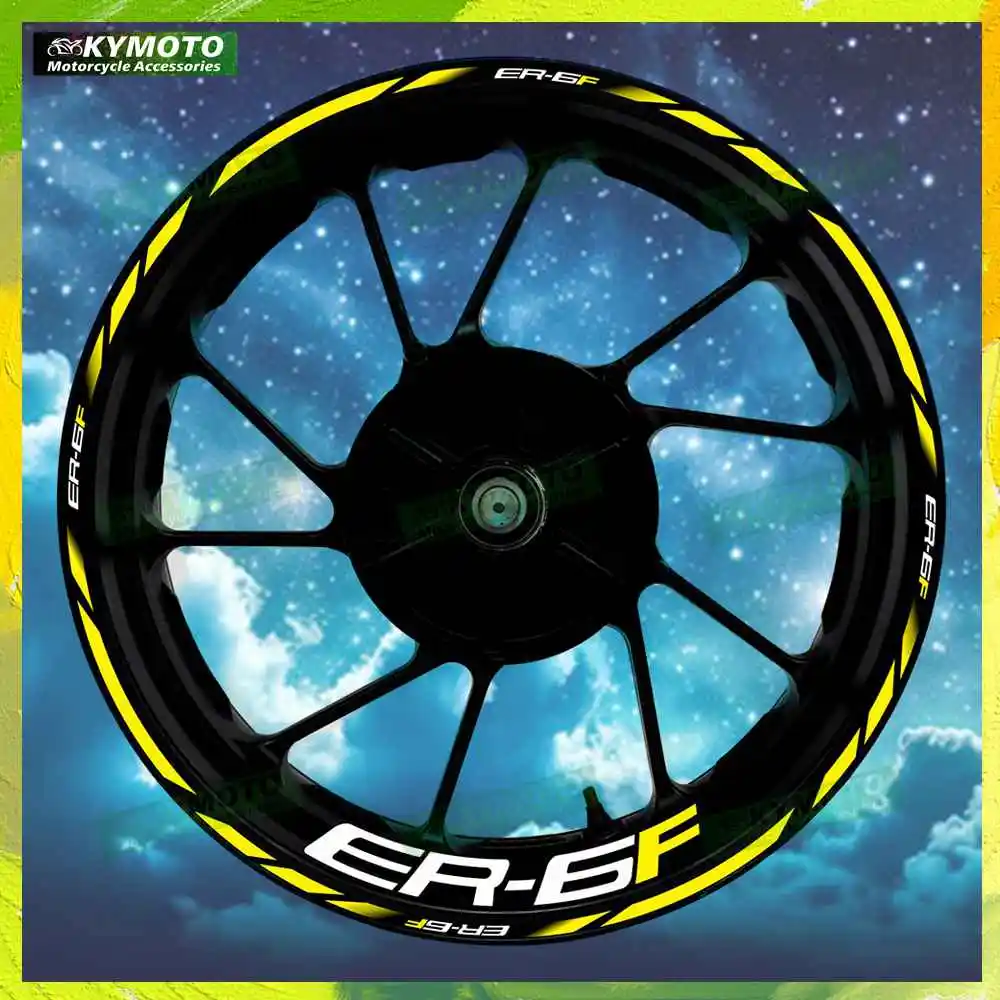 

For ER-6F ER6F reflective motorcycle front and rear wheels 17 inch stickers hub stripes fairing accessories decals decoration