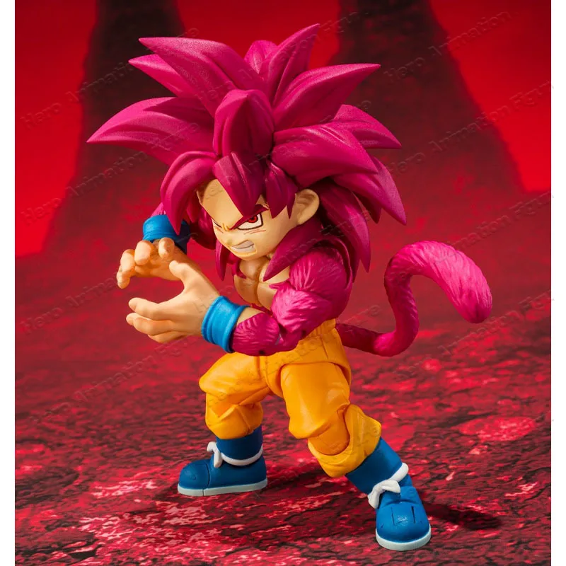 In Stock BANDAI Original Box S.H.Figuarts DRAGON BALL SON GOKU MINI SSJ4 SHF Action Figure Model Gift for Kid Foam Box Packaging view 6