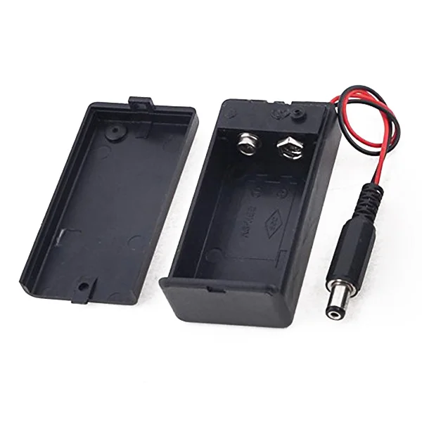 

2Pcs Holder with Cover 2.1x5.5mm Male Plug Case Lightweight Durable Design Slide on Off for 9V