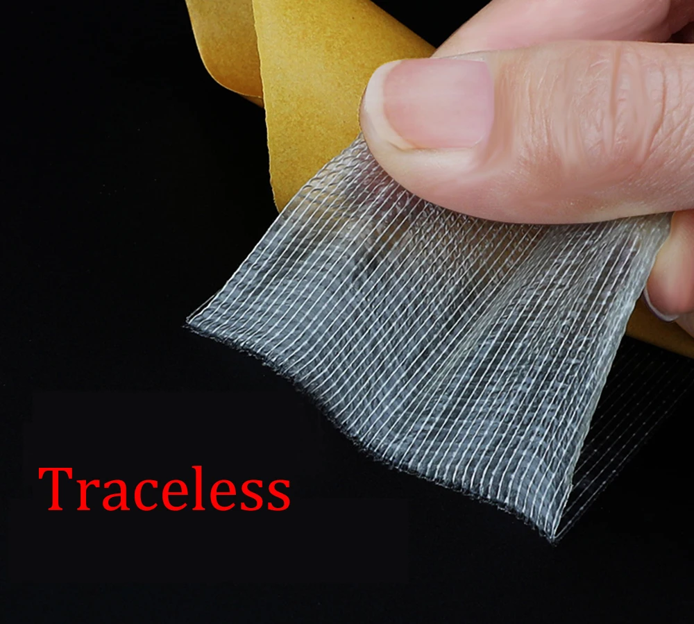 Double Sided Cloth Base Tape Strong Fixation Translucent Mesh Waterproof Super Traceless High Viscosity Carpet Adhesive Tape