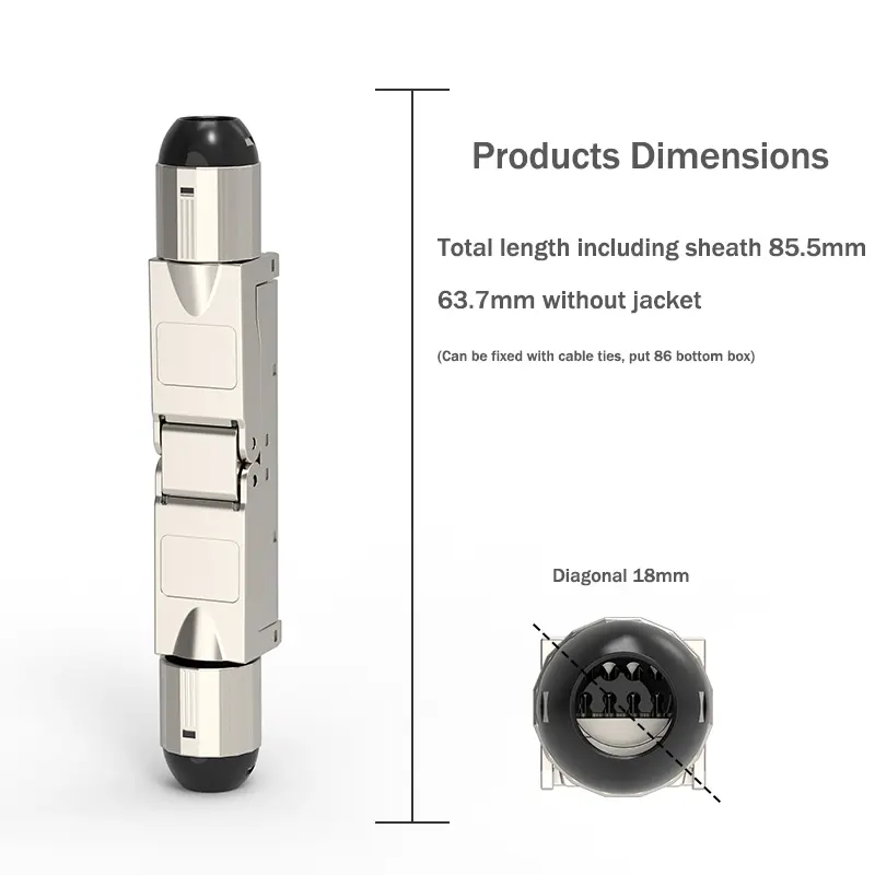RJ45 Cat5e Cat6A Cat7 LAN Cable Tool-less Extension Connector Network Extender Junction Adapter Connection Box - Image 8