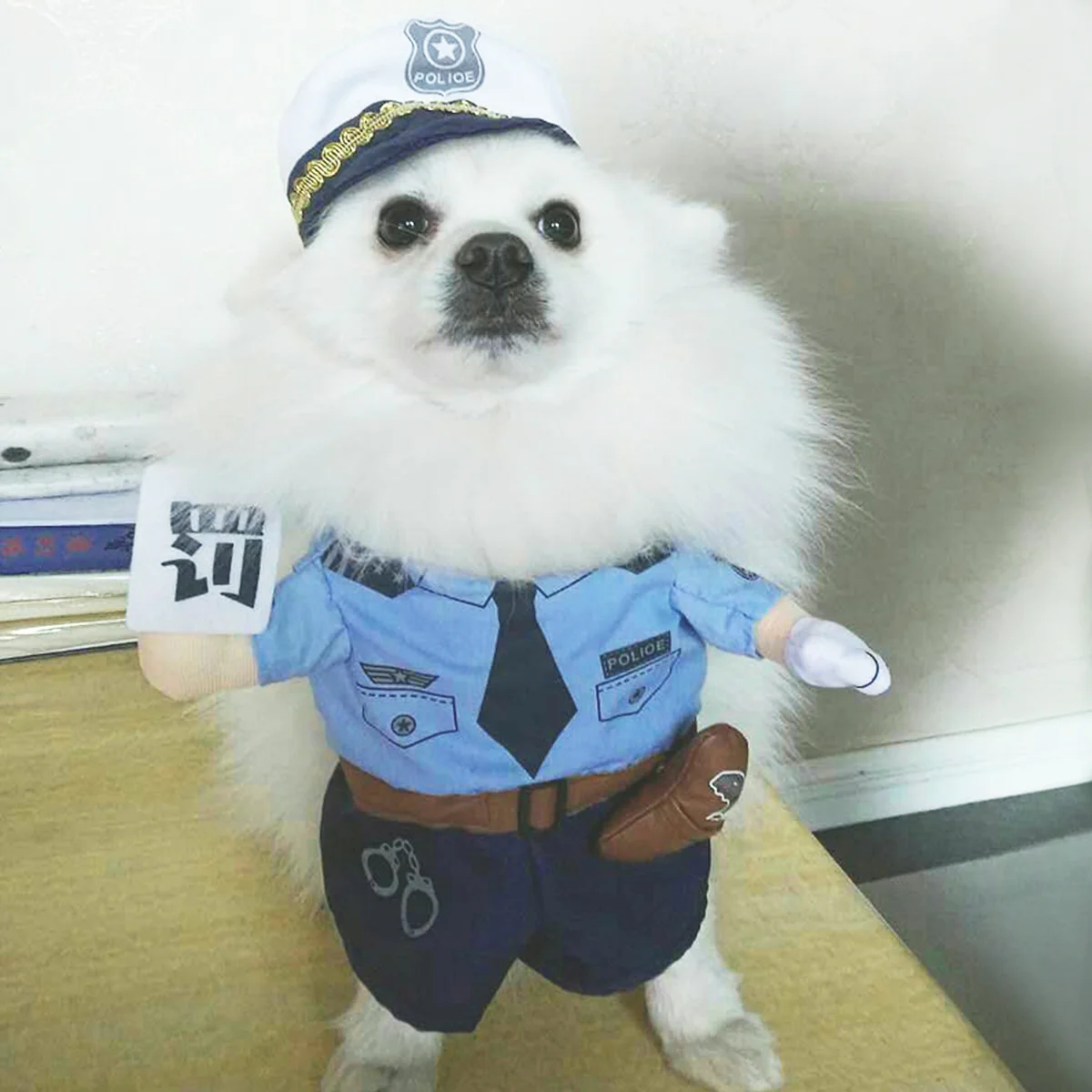 

Chic Cat Clothes Police Costume Easy on Off Practical Pet Supplies for Cat Daily Wear Photo Shoots Party Pet Costume