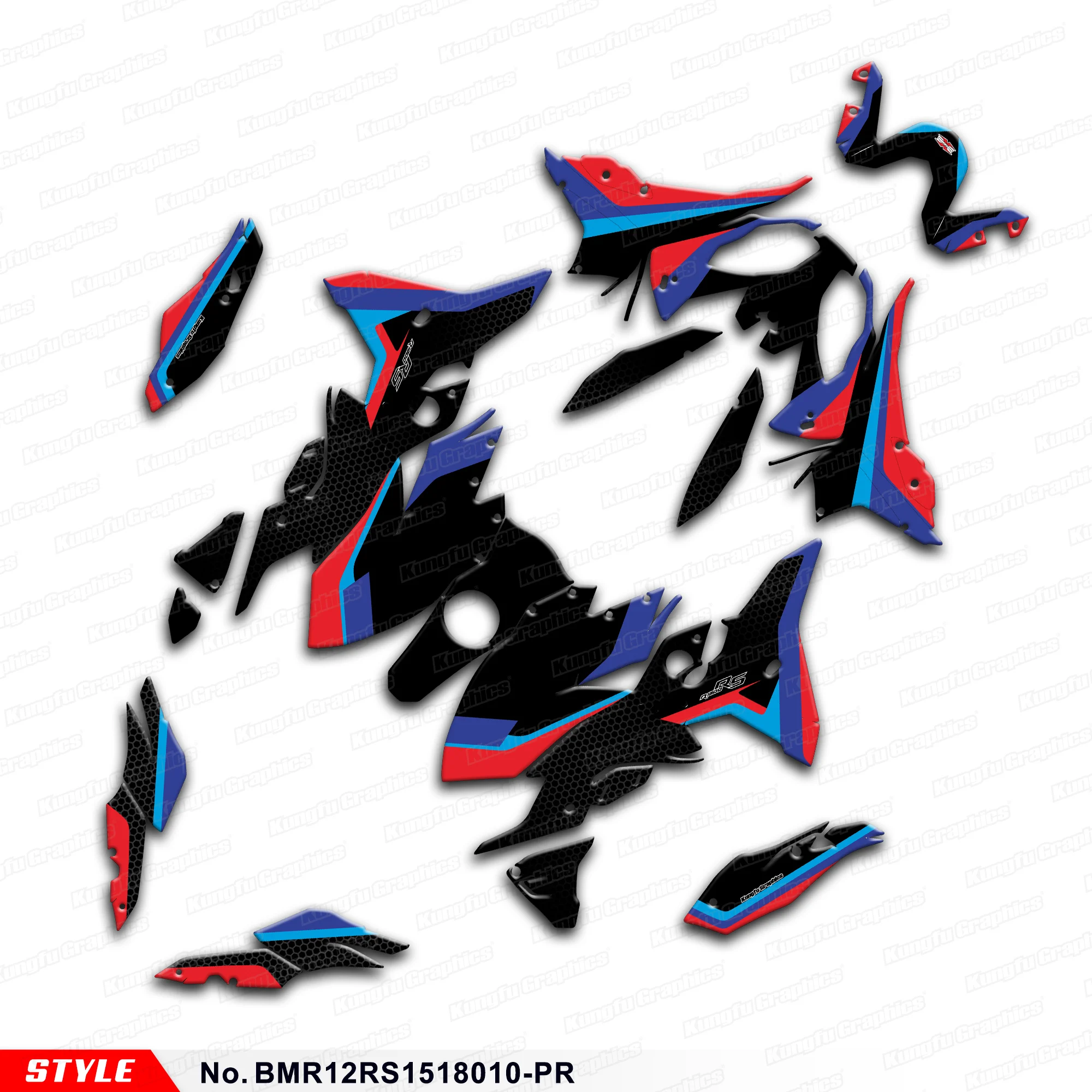 

Устойчивая к ультрафиолетовому излучению ламината для мотоцикла R1200RS R1200 RS 2015 2016 2017 2018, комплект для наряда, No BMR12RS1518010-PR