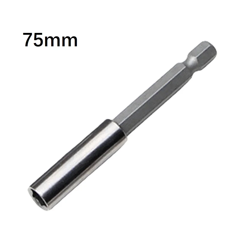 1PCS Extension Connecting Rod 60/75/100mm Silver Steel Hex Shank Rod Screwdriver Tip Holder Extension Bit  Power Tool Accessorie