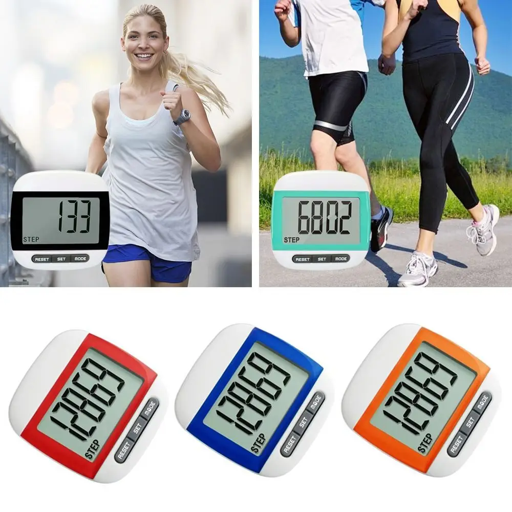 مشبك حزام المشي الصغير المحمول LCD عداد الخطى الجيب الرقمي خطوة كيلومتر عداد المشي عداد الخطى