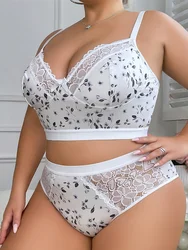 Large size wireless full coverage bra with shaping and anti-sagging features thin summer undergarment set 4XL sexy and comfort