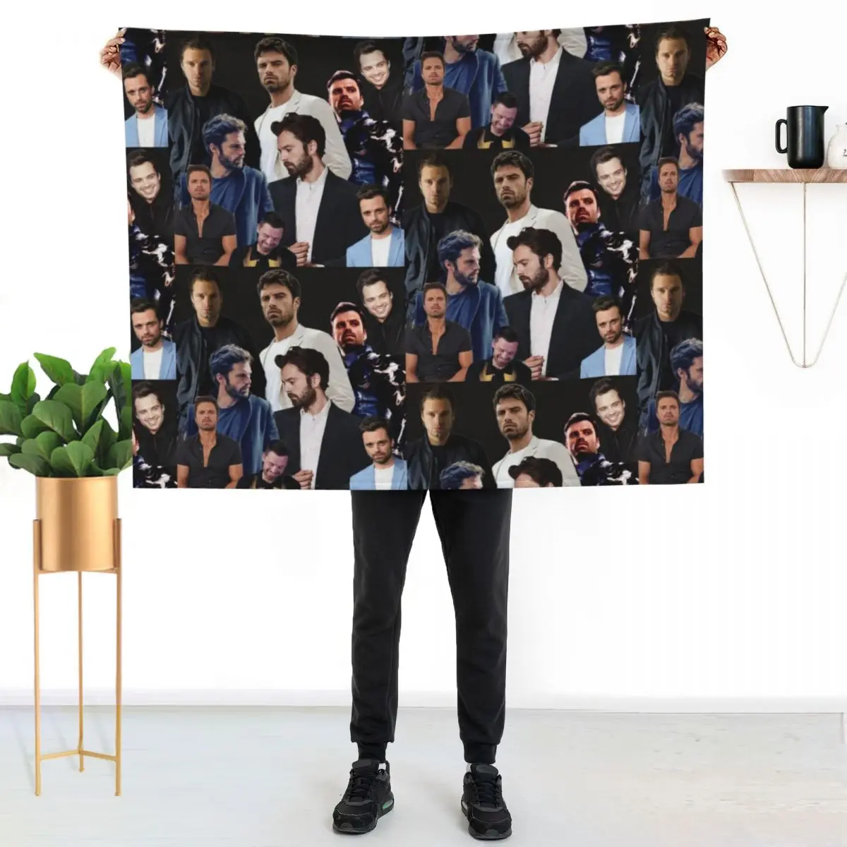 

Sebastian Stan Throw Blanket Breathable Lightweight Blanket for Adults Kids
