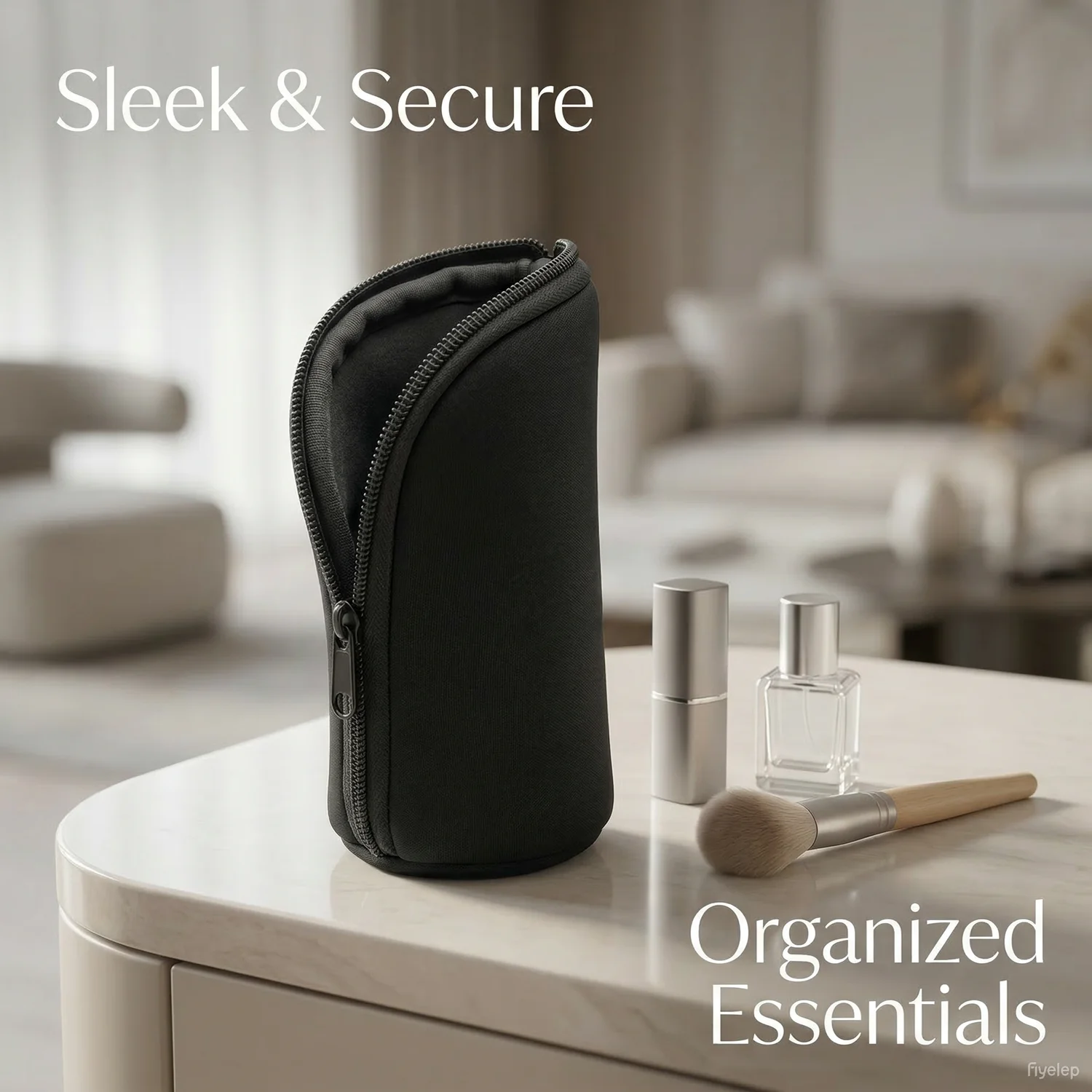 Neoprene Mini Makeup Pouch for Purse and Travel - Small Travel Pouch for Delicate Bottles and Beauty Items
