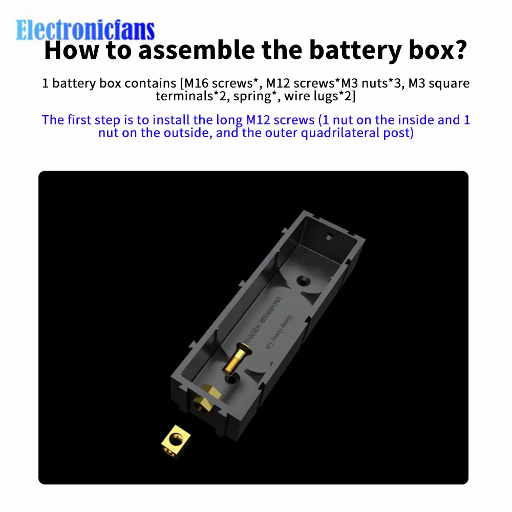 Verbindbarer 21700 Batterieschlitz, lötfreies Lithium-Batteriegehäuse, elektronische Hochstrom-Kupfersäulenhalterbox – Detail 6
