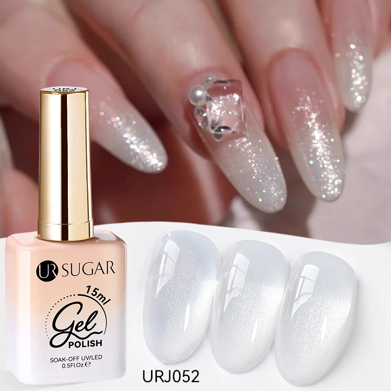 UR SUGAR 15 ml Jelly Milky White Translucent Color Gel Polish Semi Permanent UV Gel Nail Art Soak Off Gel Lack Neueste Mode gel nagellak база для манікюра цветная сухоцвет для ногтей