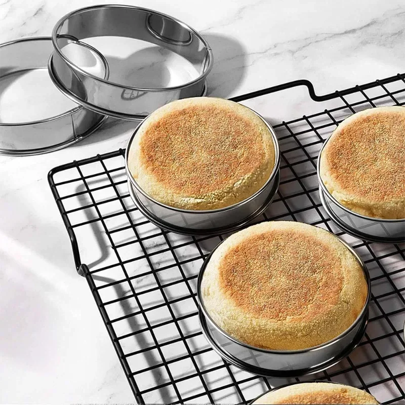 Stainless Steel Circular Biscuit Mold Mousse Circle Circular Chiffon Cake Mold Double Rolled Edge Cake Tart Ring Mold