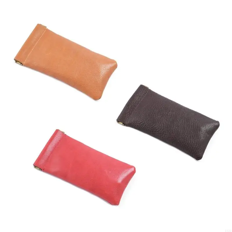 Soft Leather Eyewear Pouches With Practical Stitching and Comfortable Feel Fleece Interior Eyewear Organization KXRE