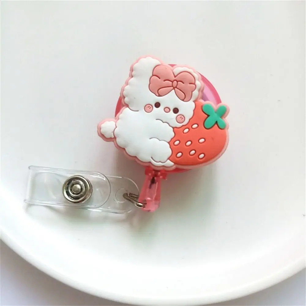 Cartoon Animals Nurse Badge Reel Dinosaur Bear Rabbit Retractable Badge Holder Work Card Chest Card Easy Pull Buckle