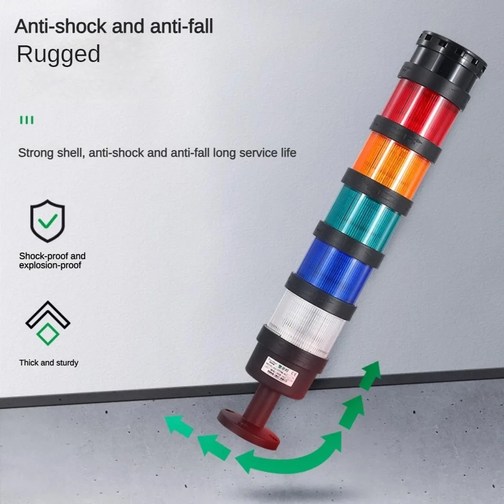 مؤشر تحذير صناعي برج ضوء ثابت ضوء وماض LED 24 فولت 220 فولت معدات مخرطة باستخدام الحاسب الآلي صفارة الإنذار مصباح مع الجرس