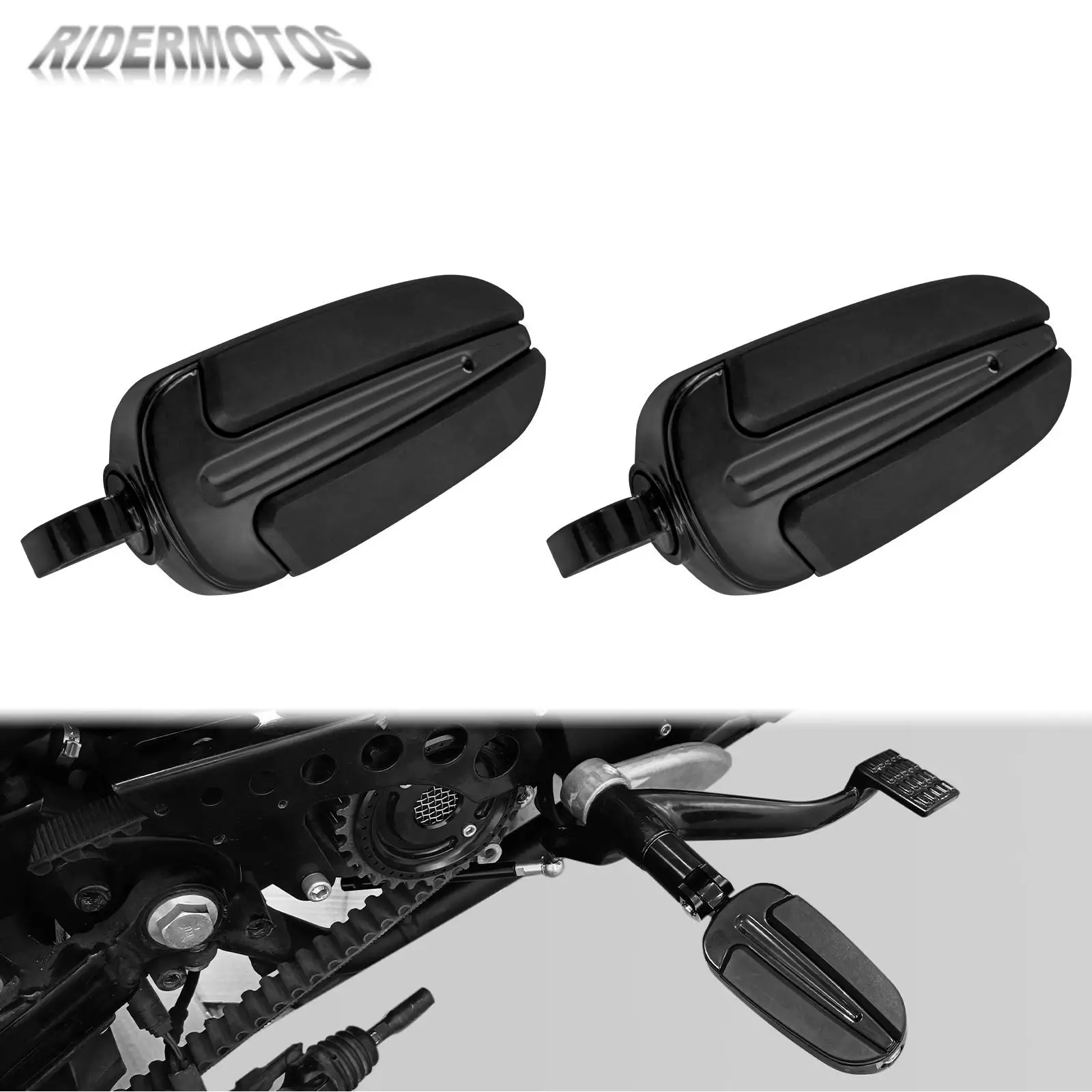 Rear Footpegs For Harley Touring Street Glide Road King Sportster Motorcycle Footrest Foot Pedals Universal Black Male Foot Pegs