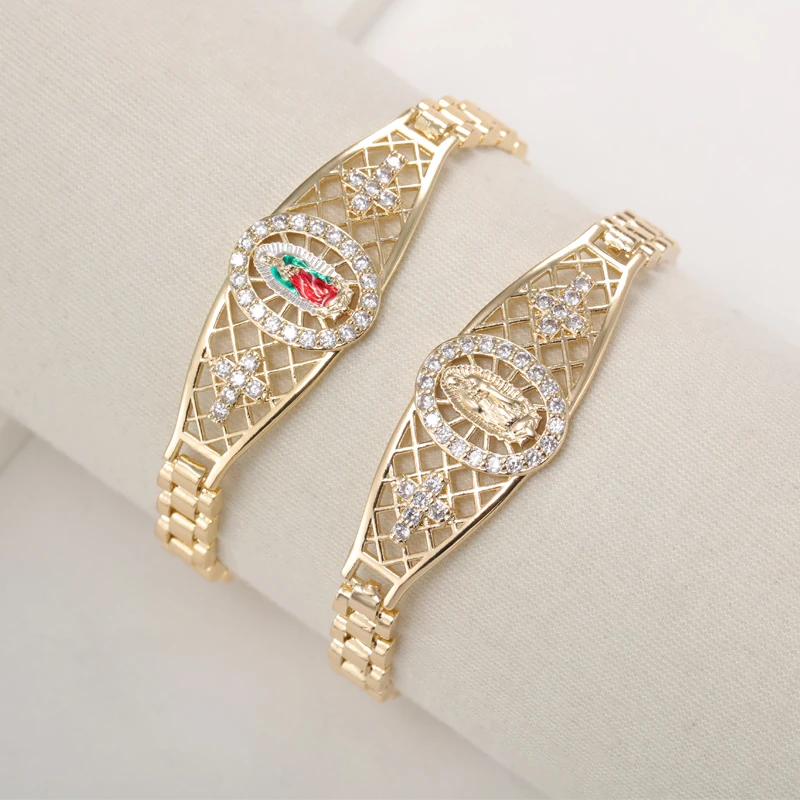 Sally's Paradise Religion Jewelry Virgin Mary New Popular High Quality Zircon Bracelets for Men and Women Christmas Gift L3012