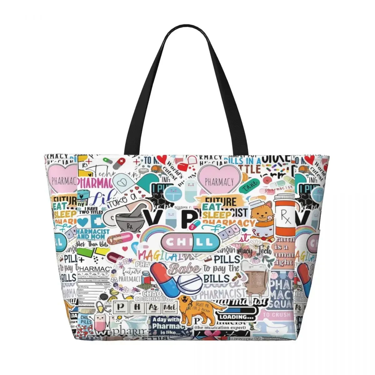 Custom Pharmacist Doctor Nursing Coworker Gift Beach Tote Bag Women Medical Nurse Large Compartment Gym Beach Travel Bags