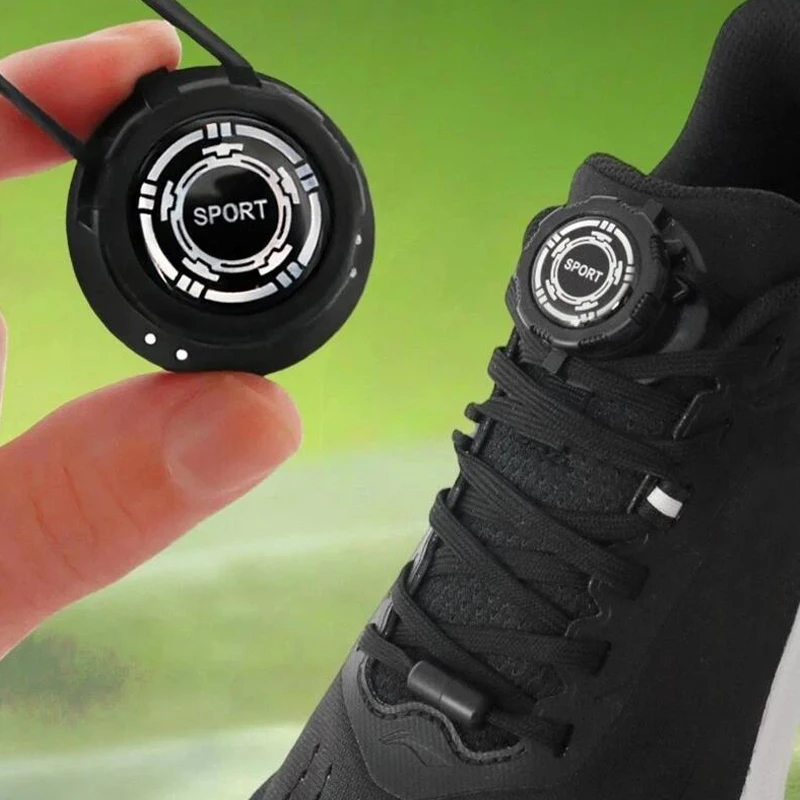 Easy-to-install automatic shoelaces black and white flat no tie shoelaces Children adults outdoor sports shoelace 1Pair