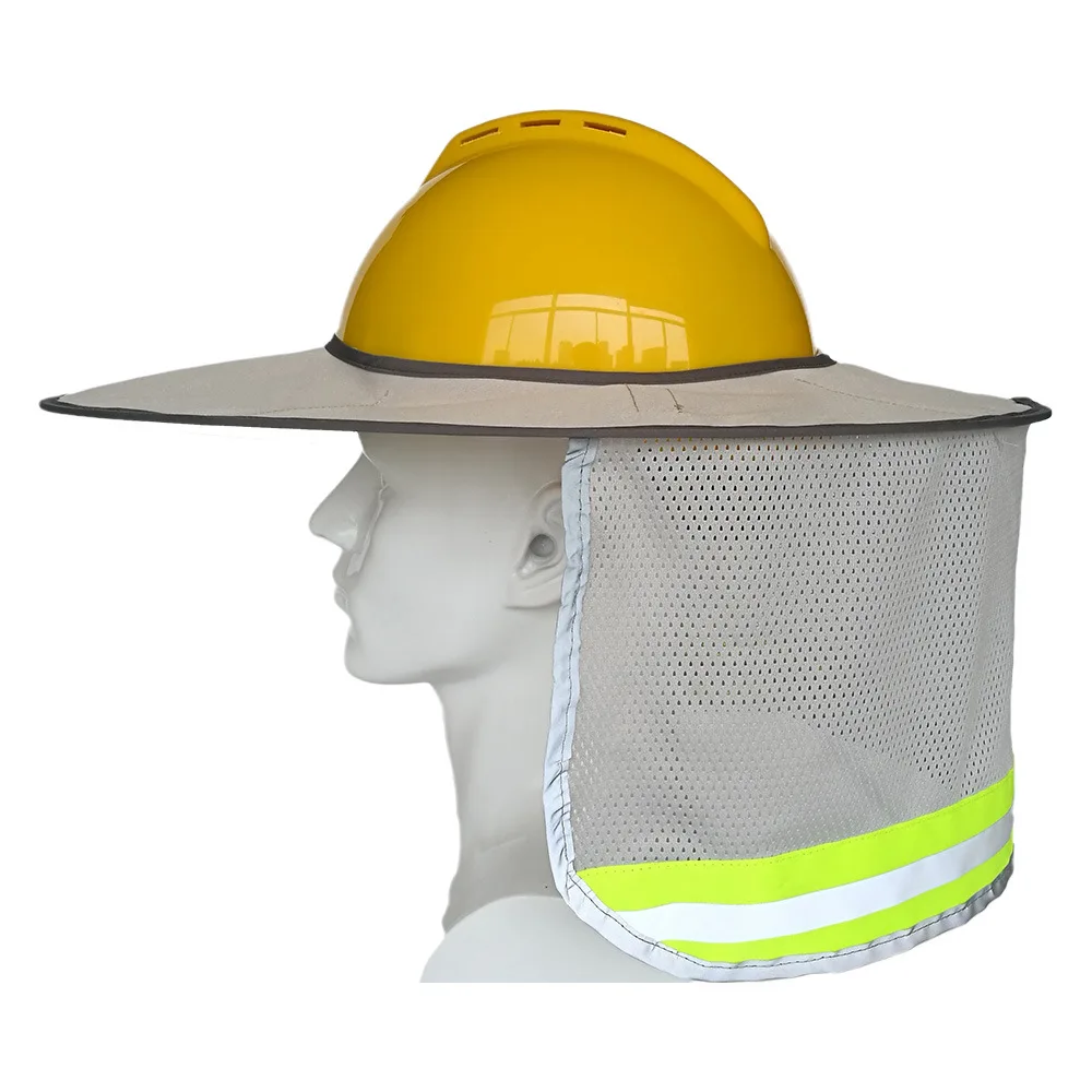 

Safety Hard Hat Sun Shade Neck Protection High Visibility Sun Neck Shield Full Brim Mesh Outdoor Construction Men