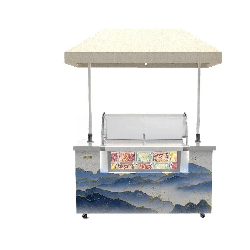 

Night market mobile wrought iron flower car outdoor ice cream truck with freezer stall commercial snack