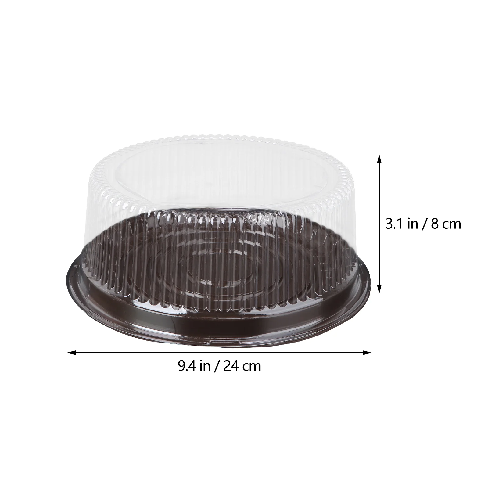 Caja transparente de 8 pulgadas para Tartas, caja de transporte para muffins, magdalenas, postres, con tapas de cúpula, cajas de transporte de pasteles para tienda en casa, 10 piezas