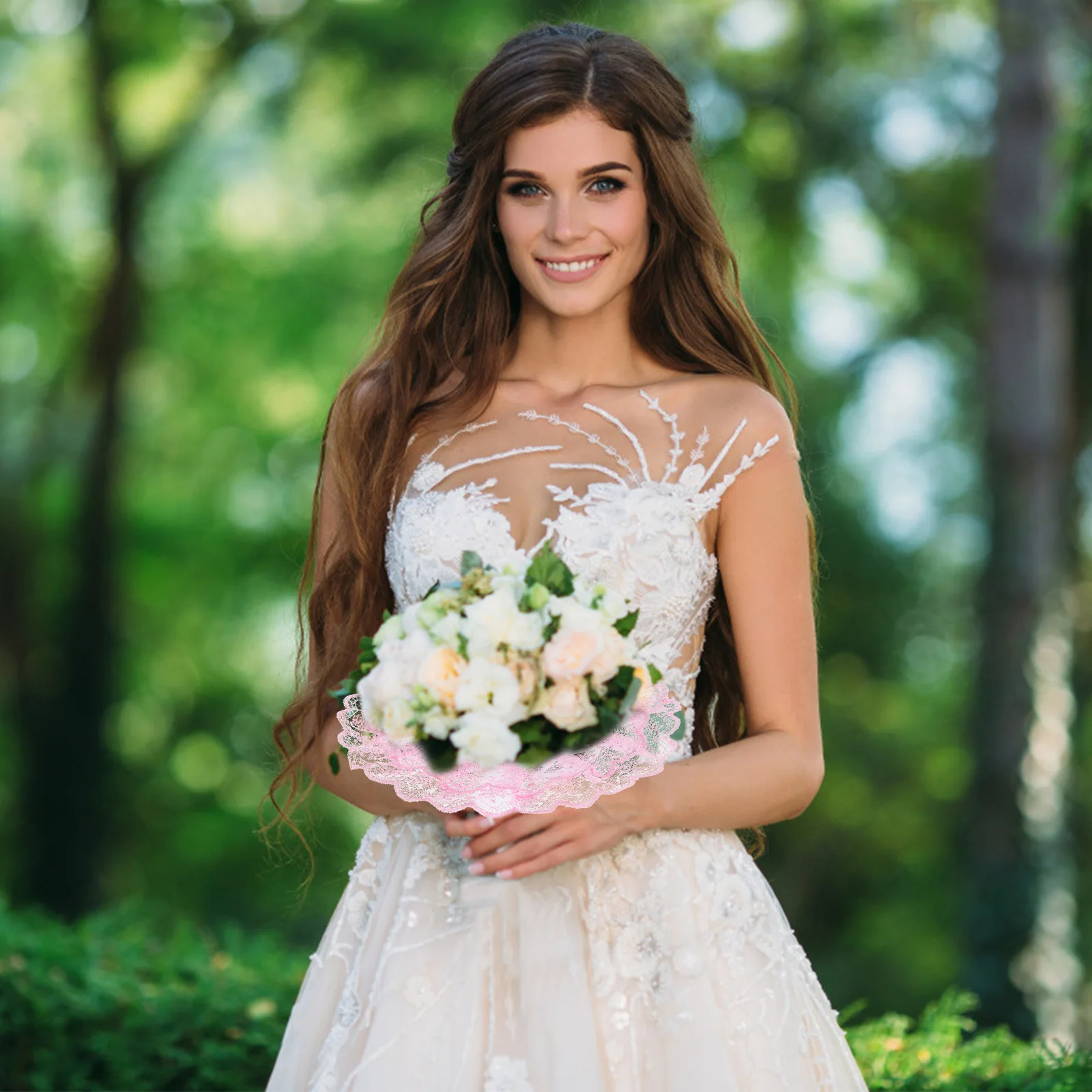 

3Sets Premium Quality Bridal Bouquet Holders Lace Floral Arrangement Wedding Supplies Compact Lightweight Multipurpose DIY Gift