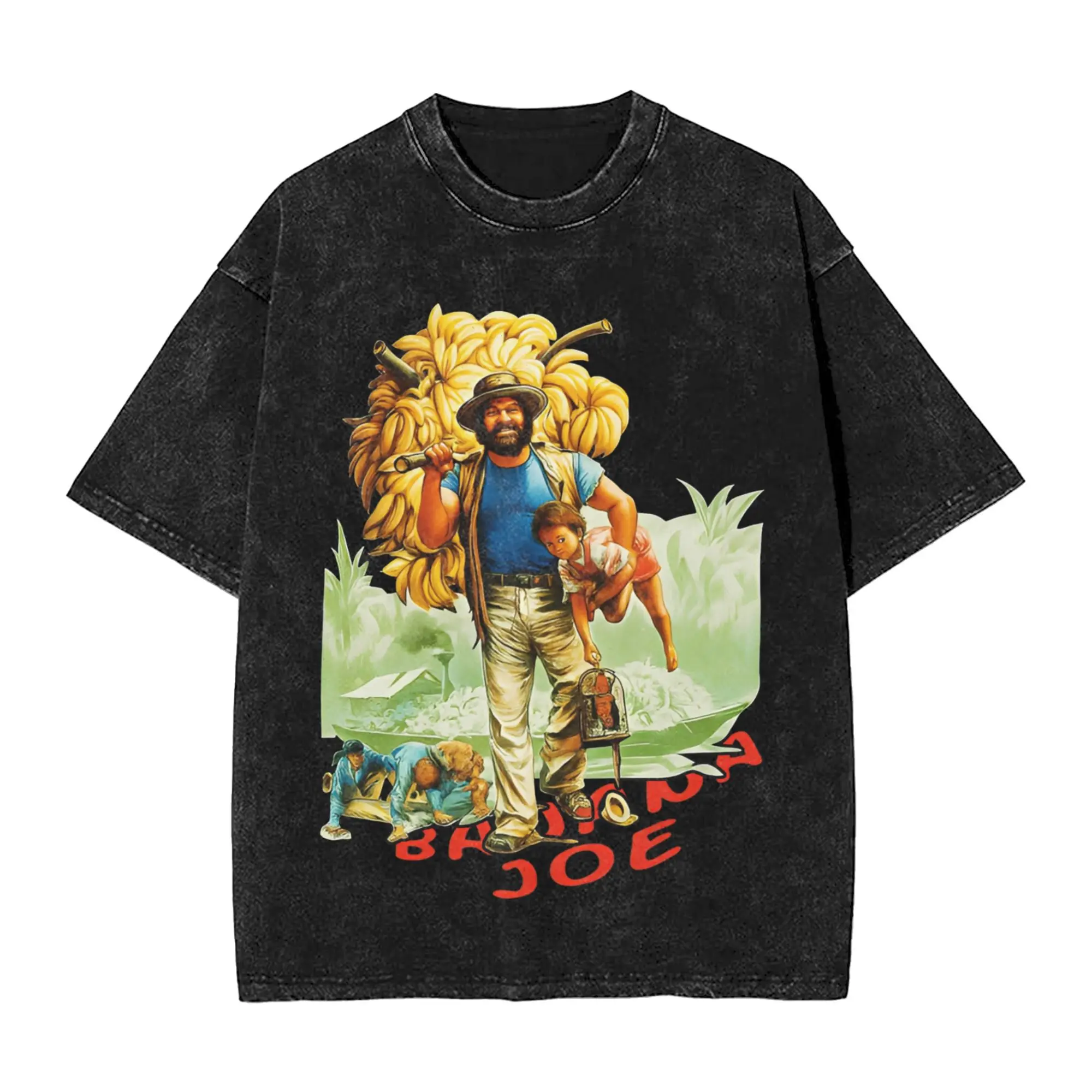 تي شيرت Bud Spencer Banana Joe للرجال كاجوال من القطن الخالص تي شيرت برقبة دائرية وأكمام قصيرة ملابس بمقاسات كبيرة