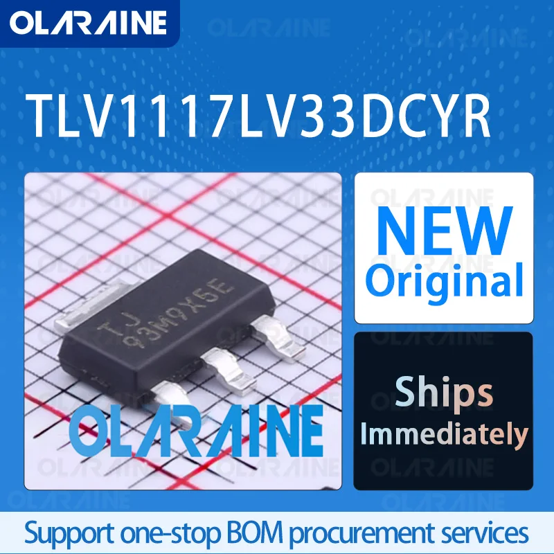 

10/50/100Pcs TLV1117LV33DCYR SOT-223-4 Original ic chip Low dropout voltage regulators RoHS 1 Output Voltage 3.3 V Current 1A