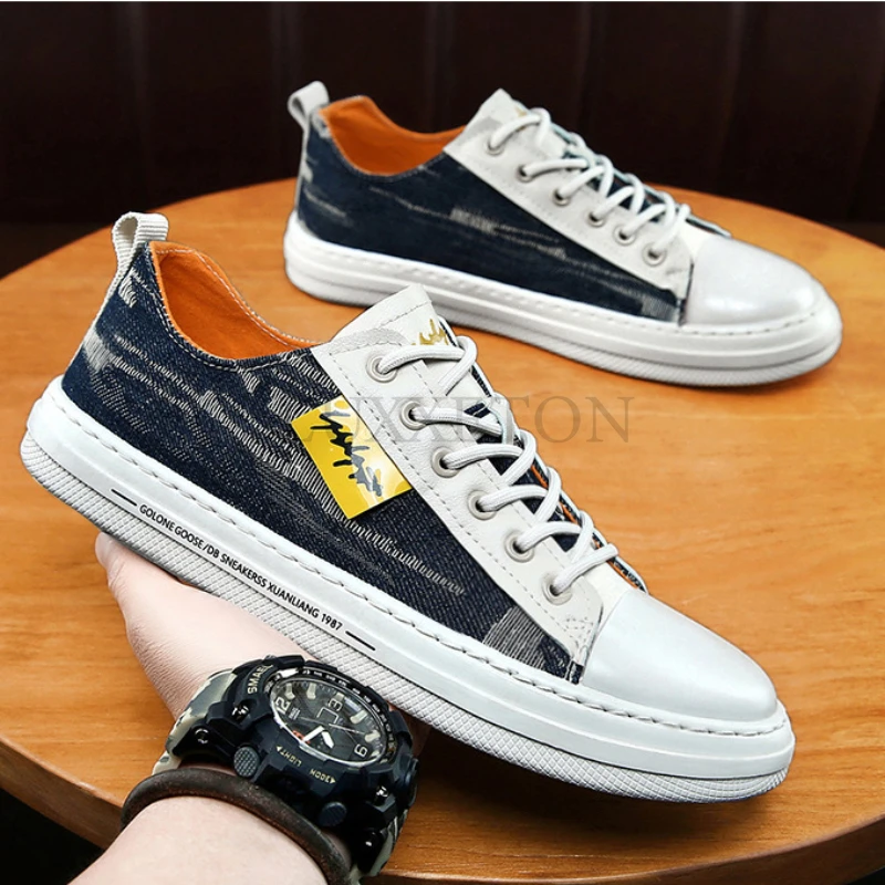 Men Denim Canvas Breathable Vulcanized Shoes New Fashion Outdoor Casual Men Comfortable Non Slip Wear Resistant Sports Shoes